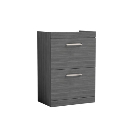 Athena Floor Standing 2 Drawer Vanity Unit 600mm
