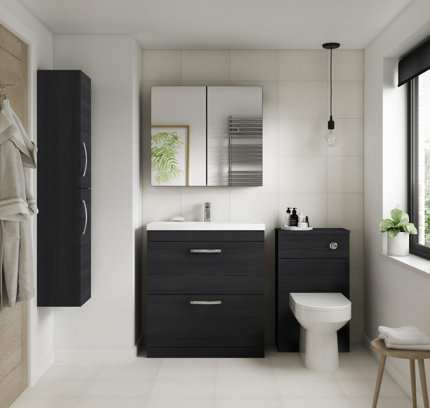 Nuie Athena 500mm Charcoal Black Floor Standing WC Unit
