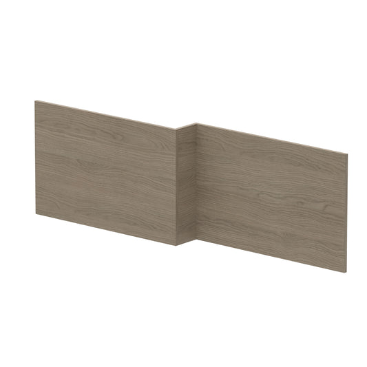 Nuie 1700mm L-Shape Square Grey Vicenza Oak MFC Woodgrain Shower Bath Panel