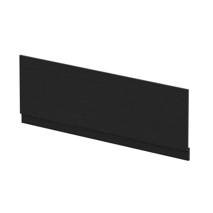 Nuie 1700mm Charcoal Black MFC Woodgrain Front Bath Panel With Plinth