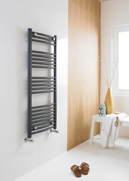 Nuie 1150mm x 500mm Anthracite Vertical Curved Ladder Rail
