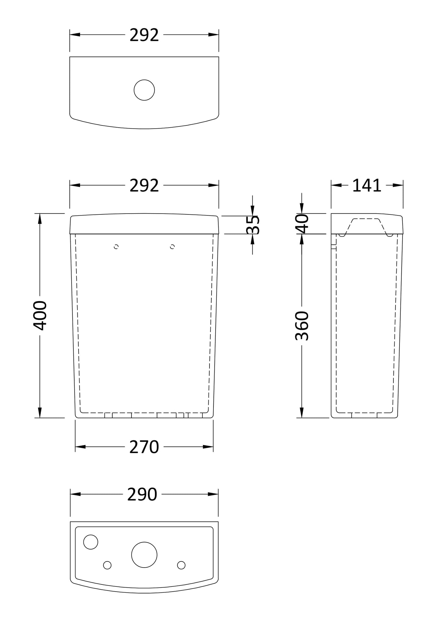Provost Short Projection Cistern