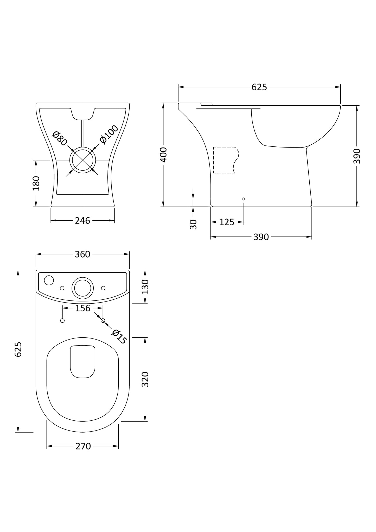 Nuie Compact 550mm Toilet & Basin Set With Soft Close Seat & Full Pedestal 1 Tap Hole Basin