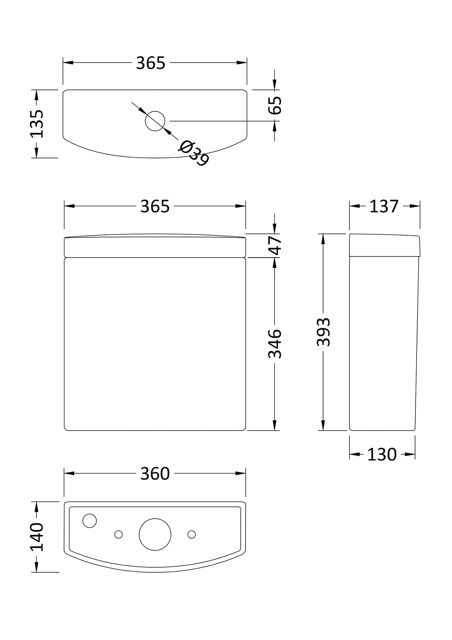 Lawton Curved Cistern