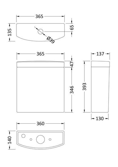 Lawton Curved Cistern