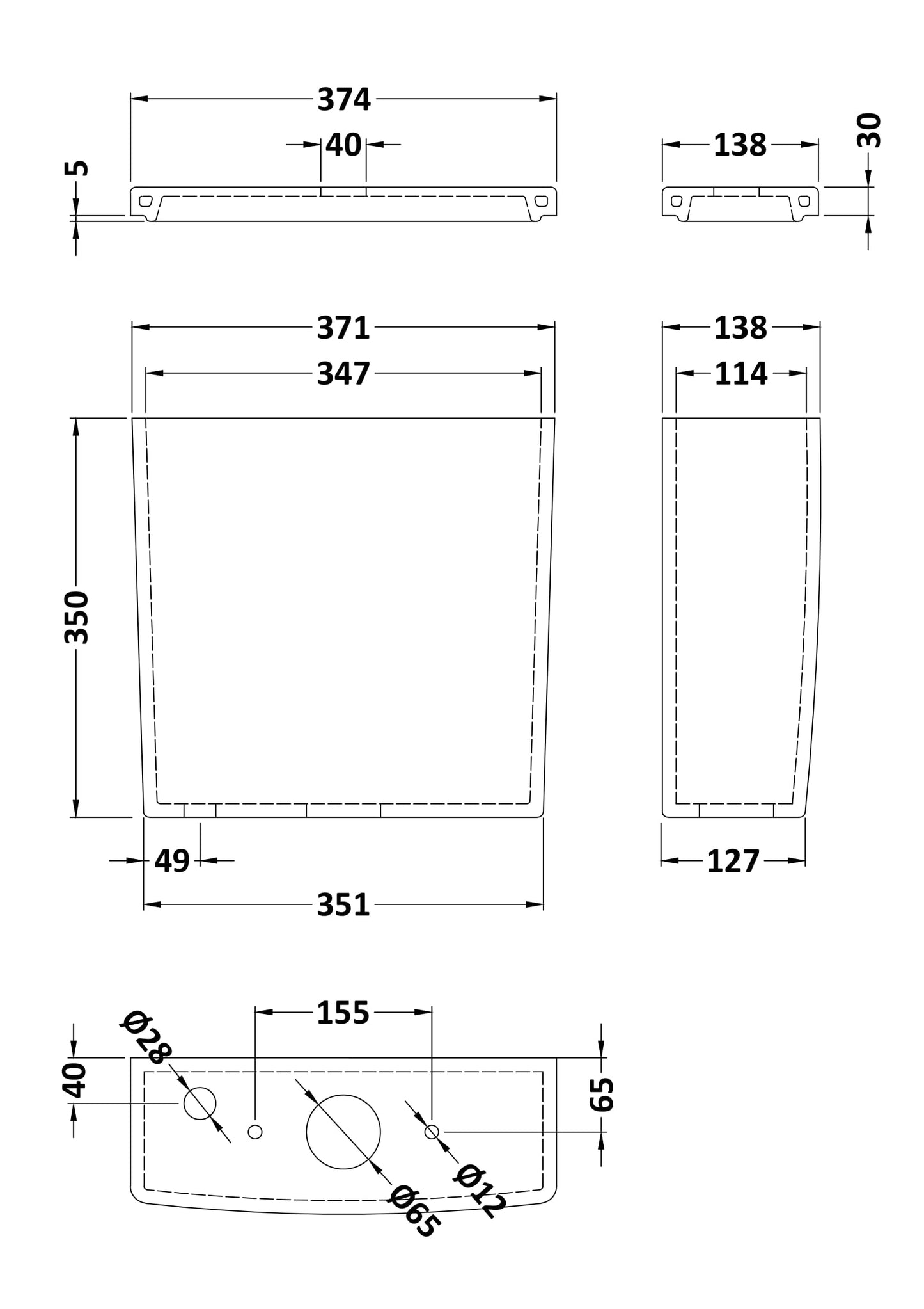 Bliss Square Cistern & Fittings