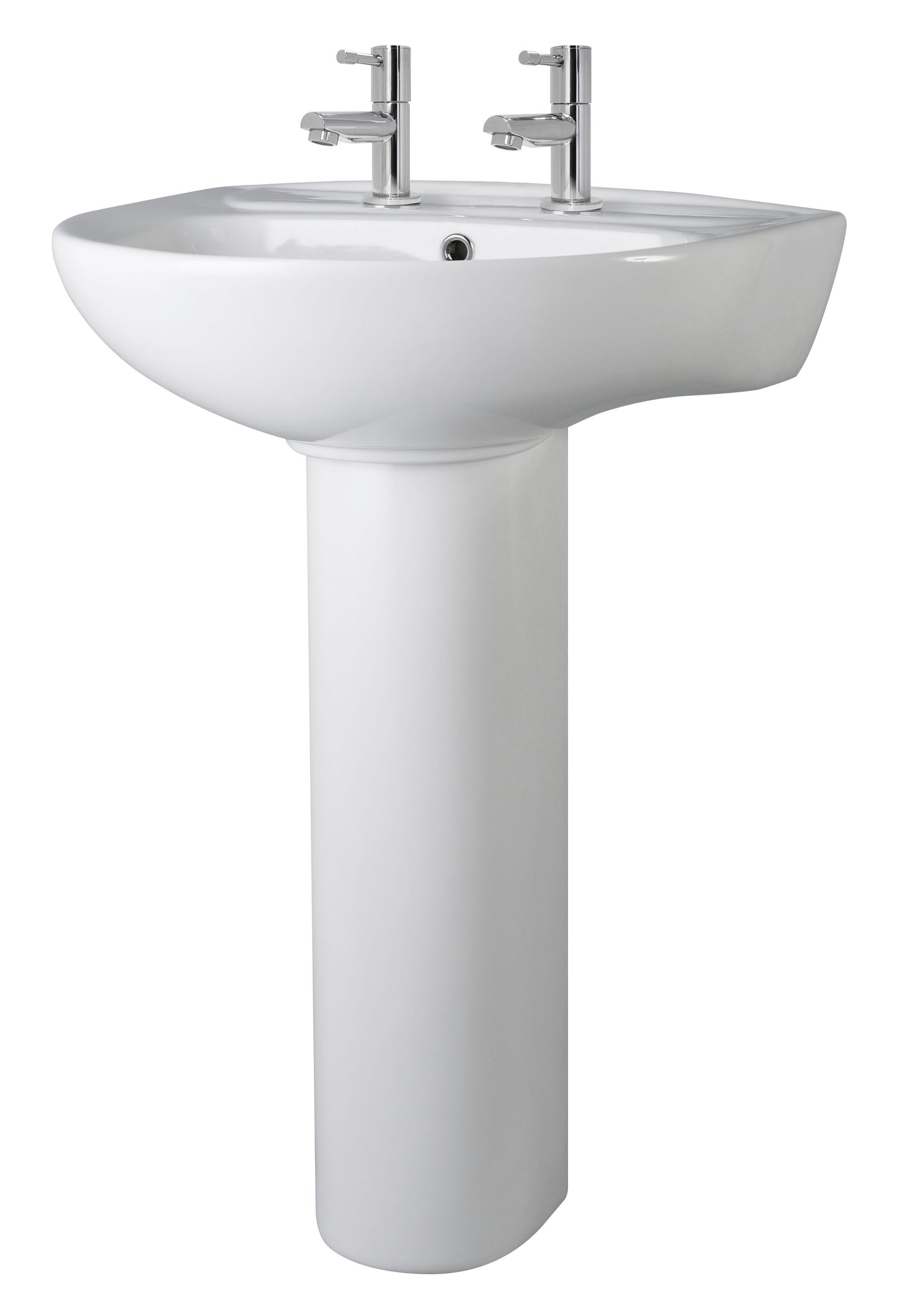 Nuie 550mm 2 Tap Hole Basin & Pedestal