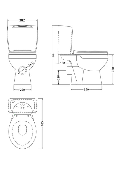 Nuie Contemporary White Toilet & Basin Set with 550mm 1 Tap Hole Full Pedestal Basin & Soft Close Seat