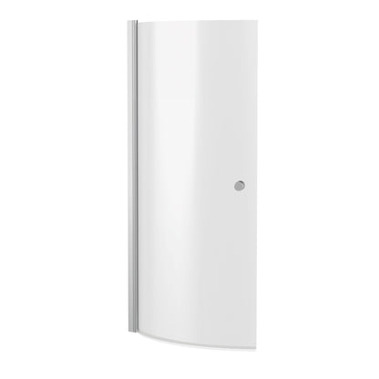 Nuie 715mm Semi-Frameless Chrome Curved Bath Screen With Knob