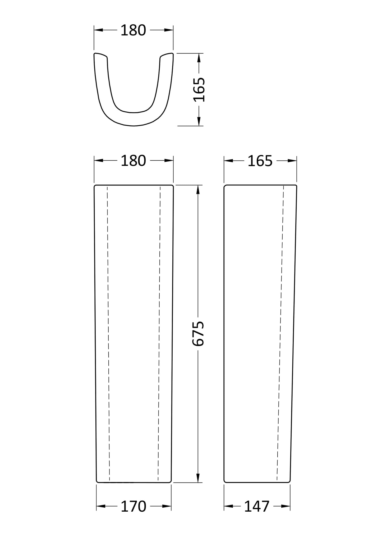 Nuie 675mm White Contemporary Full Pedestal