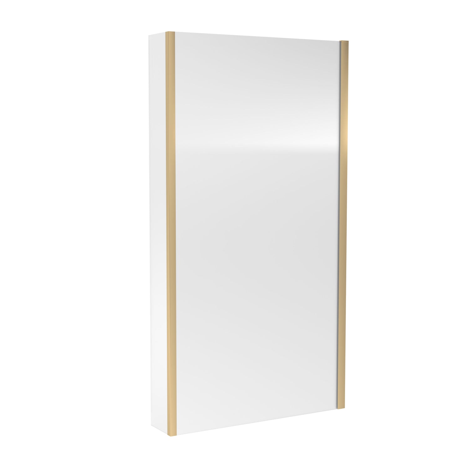Nuie 815mm Semi-Frameless Brushed Brass Bath Screen