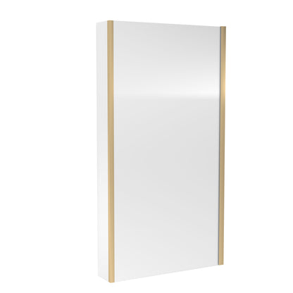 Nuie 815mm Semi-Frameless Brushed Brass Bath Screen