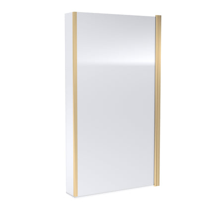Nuie 795mm Semi-Frameless Brushed Brass Bath Screen