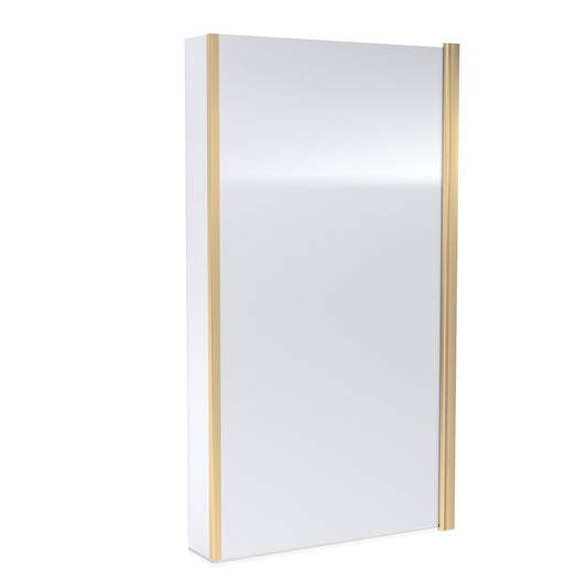 Nuie 795mm Semi-Frameless Brushed Brass Bath Screen