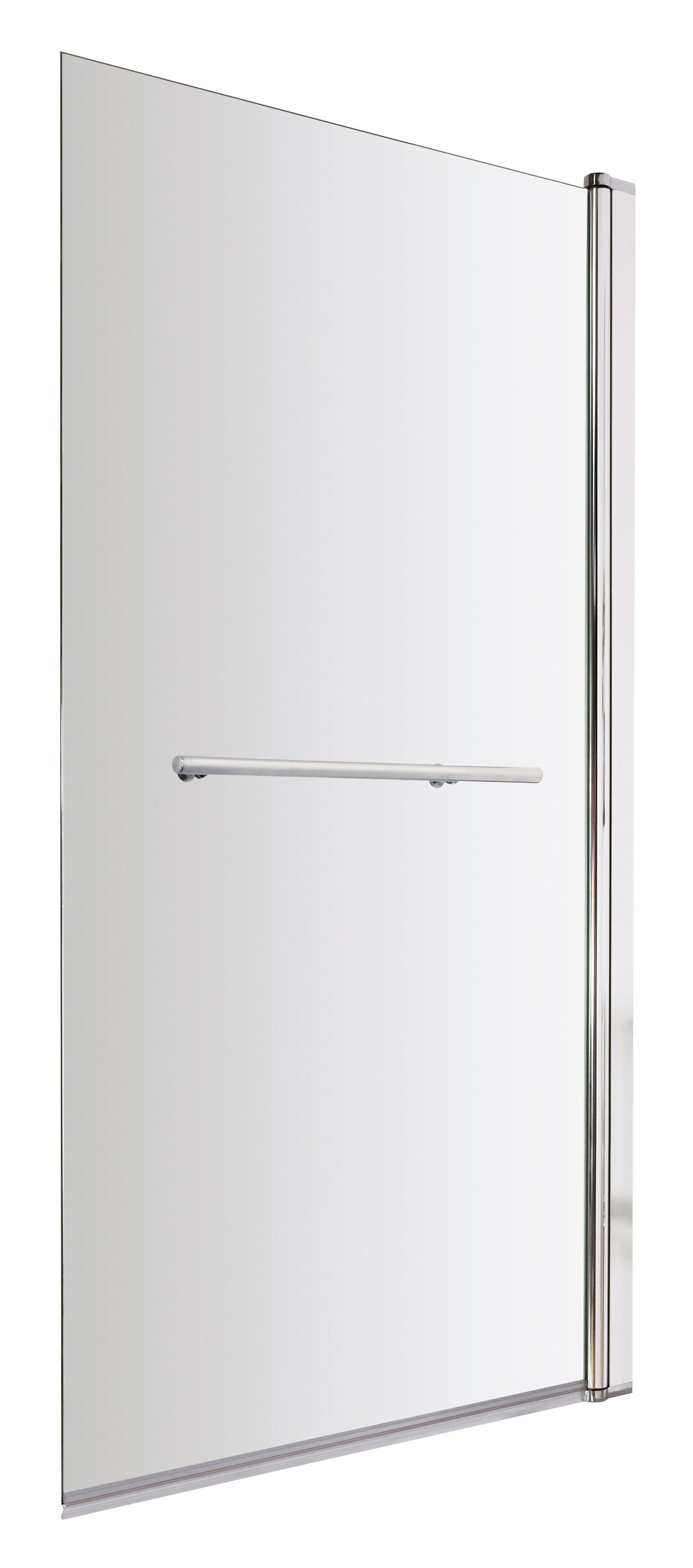 Nuie 790mm Semi-Frameless Chrome Bath Screen With Rail