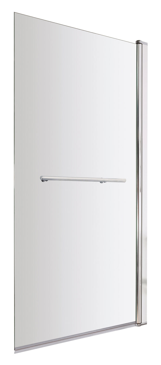 Nuie 790mm Semi-Frameless Chrome Bath Screen With Rail