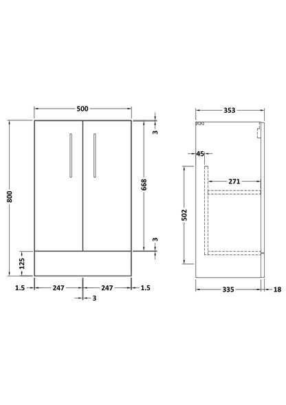 500 FS 2-Door Unit (335 Deep)