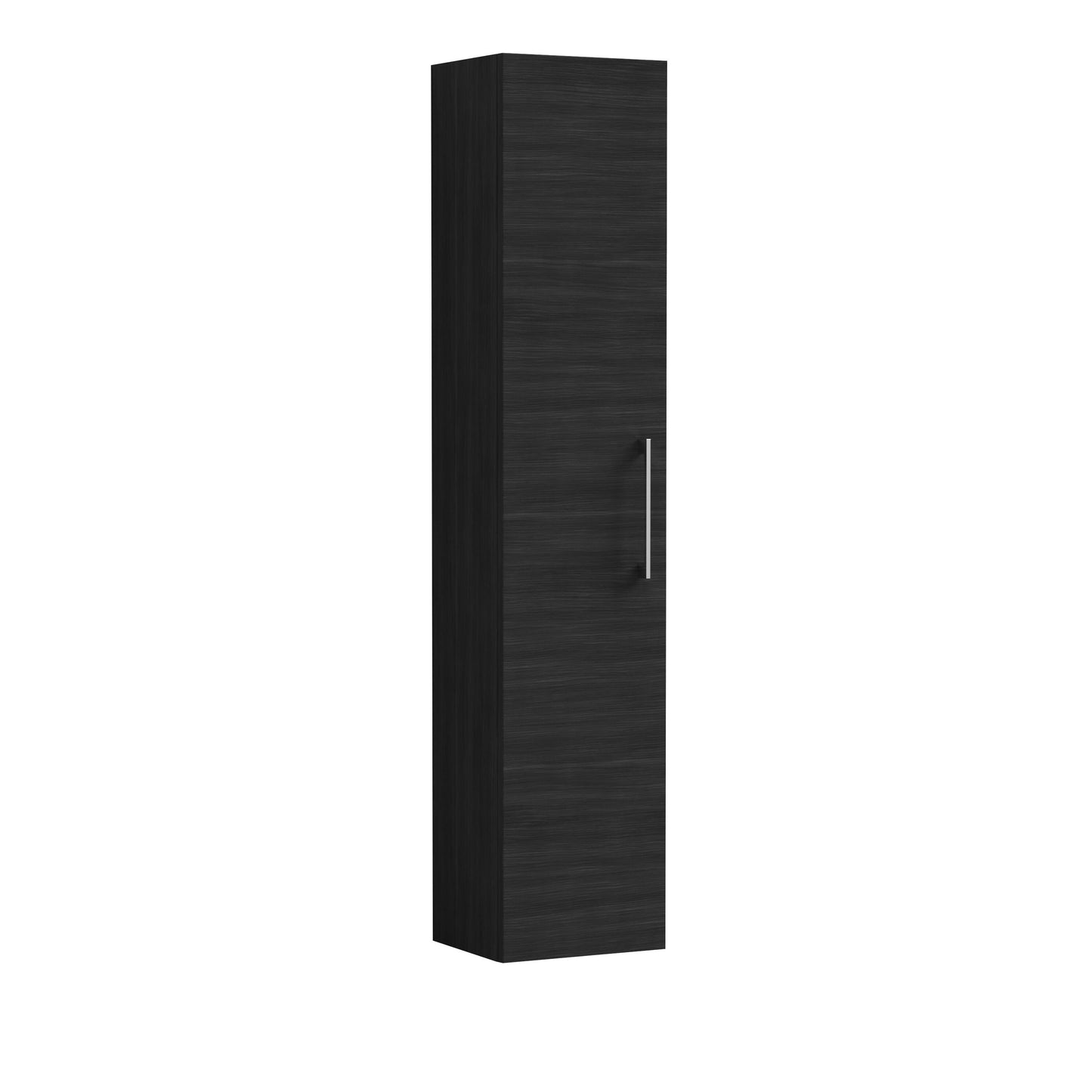Nuie Arno 300mm 1 Door Charcoal Black Wall Hung Tall Cabinet With Handles