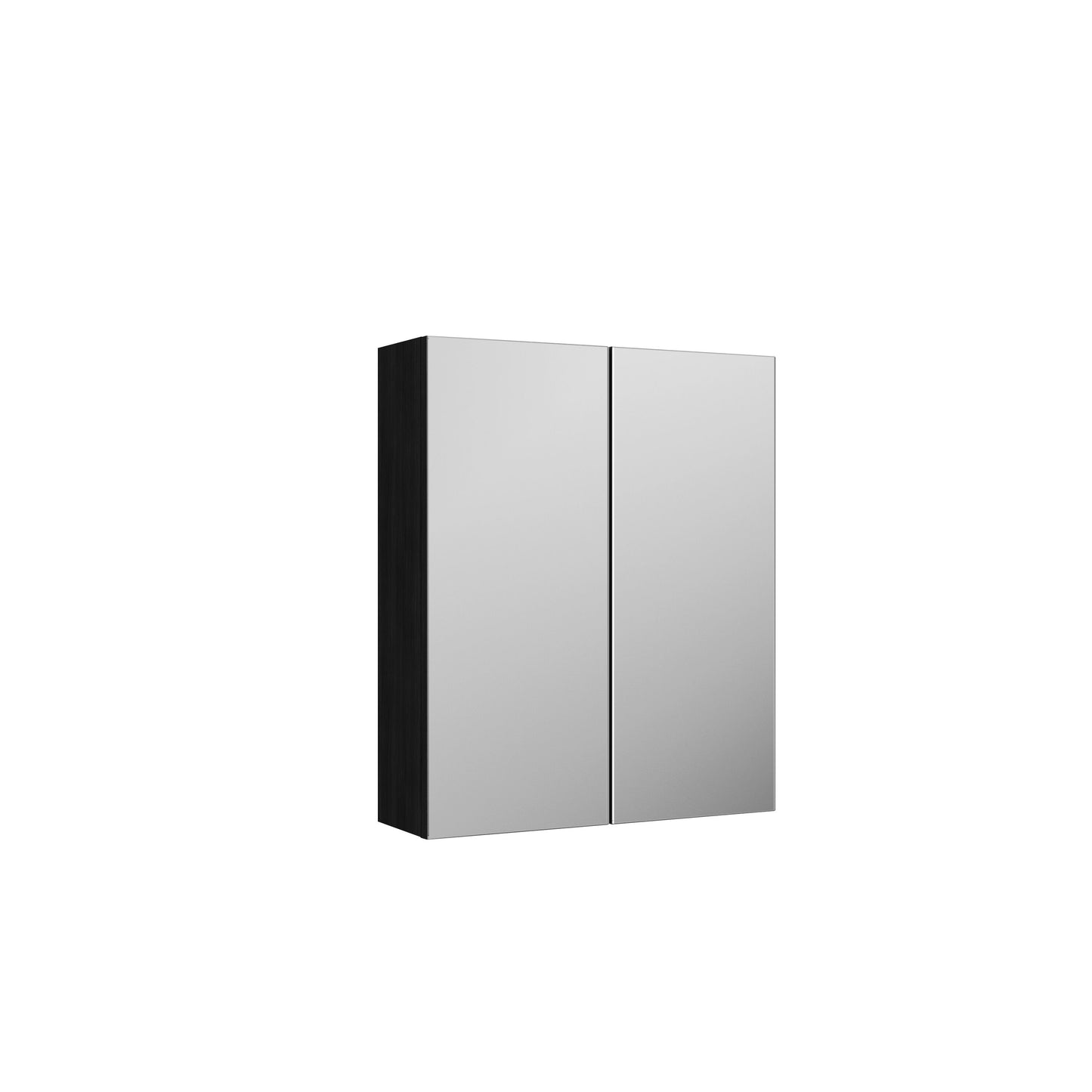 Nuie Arno 600mm 2 Door Charcoal Black Wall Hung 50/50 Mirror Cabinet