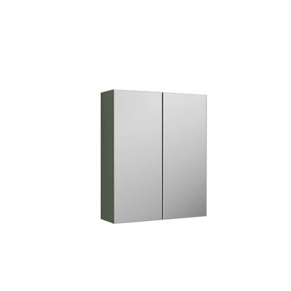 Nuie Arno 600mm 2 Door Satin Green Wall Hung 50/50 Mirror Cabinet