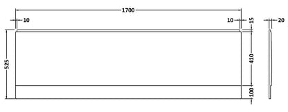 Nuie 1700mm Acrylic Front Bath Panel