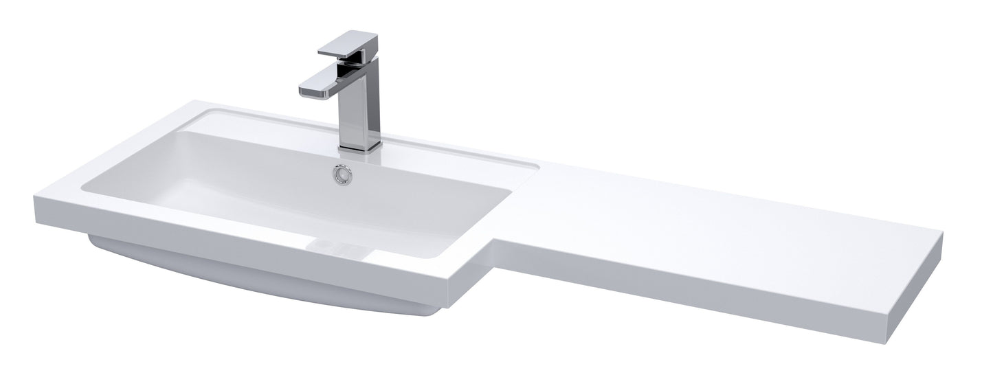 1100x390 L Shaped Polymarble Basin - Left Hand