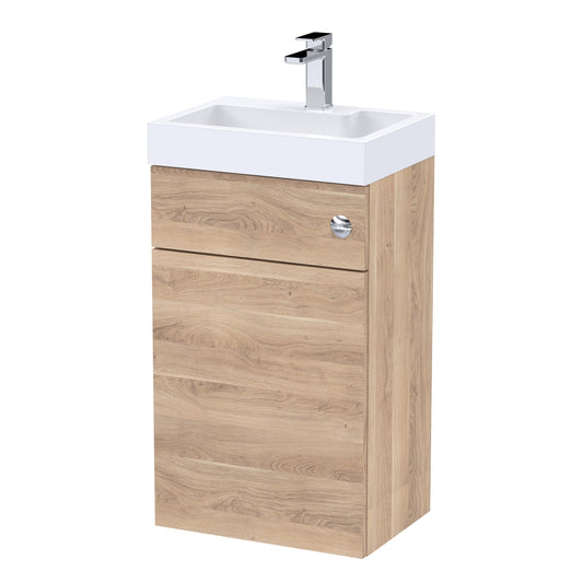 Nuie 500mm Bleached Oak WC Unit With 1 Tap Hole Basin