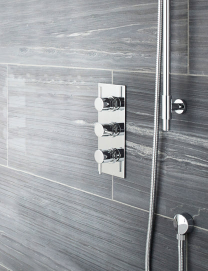 Round Showers Triple Thermostatic Shower Valve With Diverter