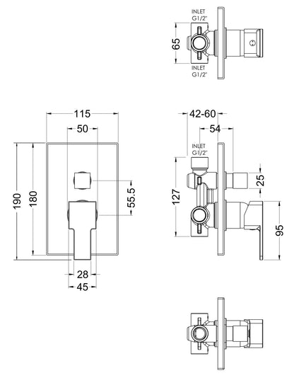 Sanford Manual Shower Valve With Diverter