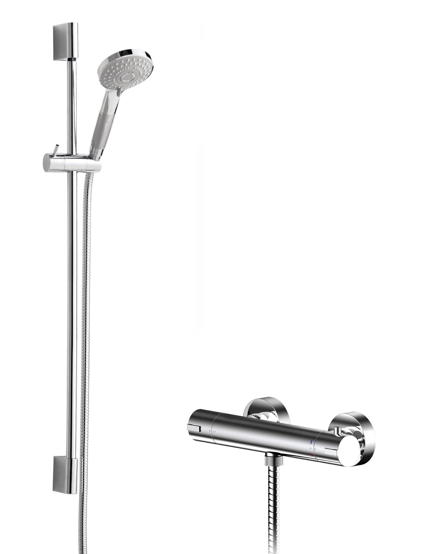 Nuie Round Thermostatic Bar Valve Shower Kit