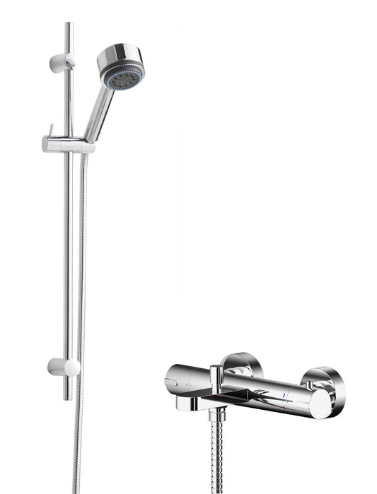 Nuie Thermostatic Round Chrome Single Outlet Shower Kit Including Valve