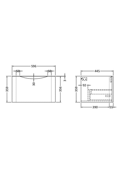 Components Wall Hung 1 Drawer Unit, 600mm