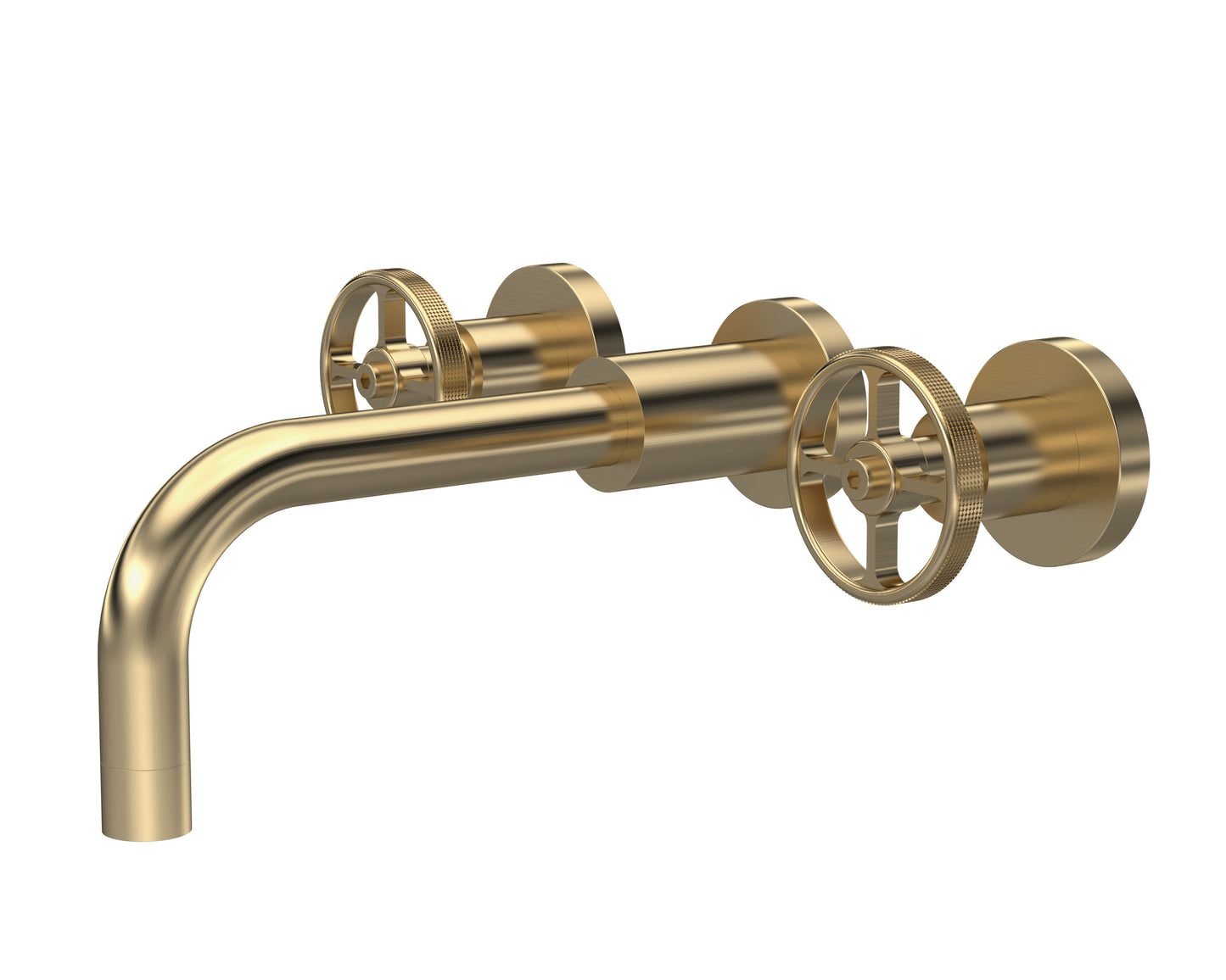 Revolution Wall Mounted Basin Mixer Brushed Brass