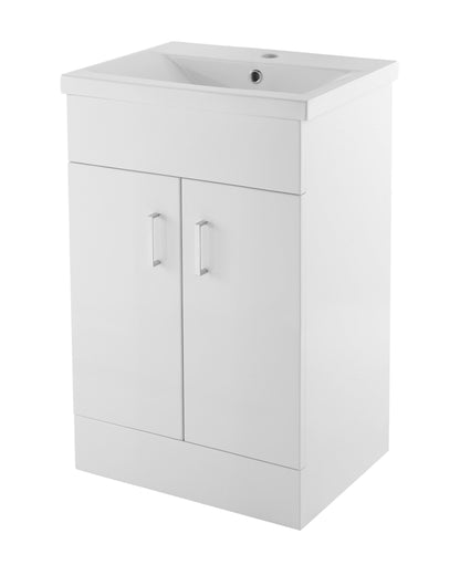 Nuie Eden 500mm Floor Standing 2 Door Vanity Unit with Mid-Edge Basin