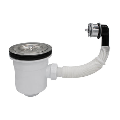 Nuie Polished Stainless Steel Basket Strainer Basin Waste