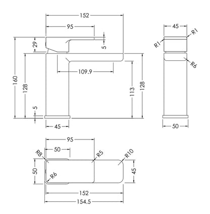 Windon Mono Basin Mixer with Push Button Waste