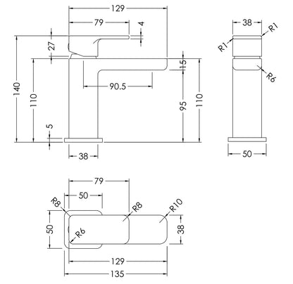 Windon Mini Basin Mixer With Push Button Waste