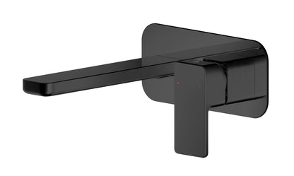 Windon Wall Mounted 2 Tap Hole Basin Mixer With Plate