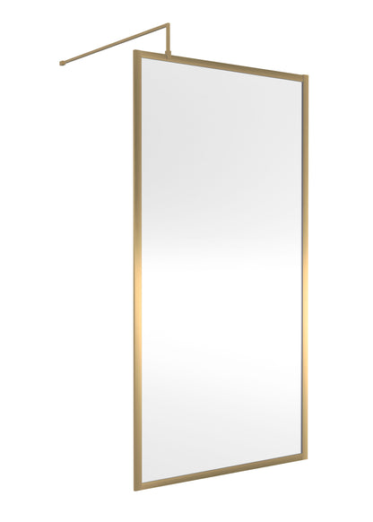 Nuie 1000mm Outer Frame Brushed Brass Wetroom Screen
