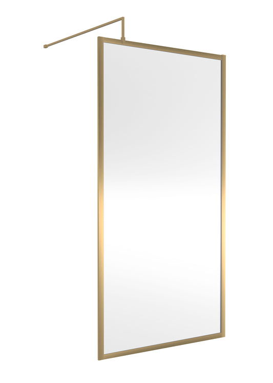 Nuie 1000mm Outer Frame Brushed Brass Wetroom Screen