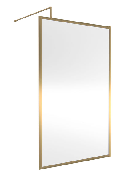Nuie 1200mm Outer Frame Brushed Brass Wetroom Screen