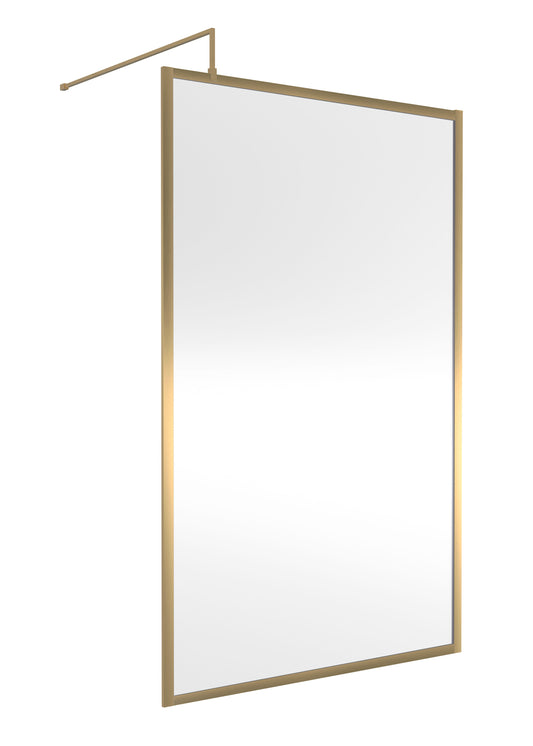 Nuie 1200mm Outer Frame Brushed Brass Wetroom Screen