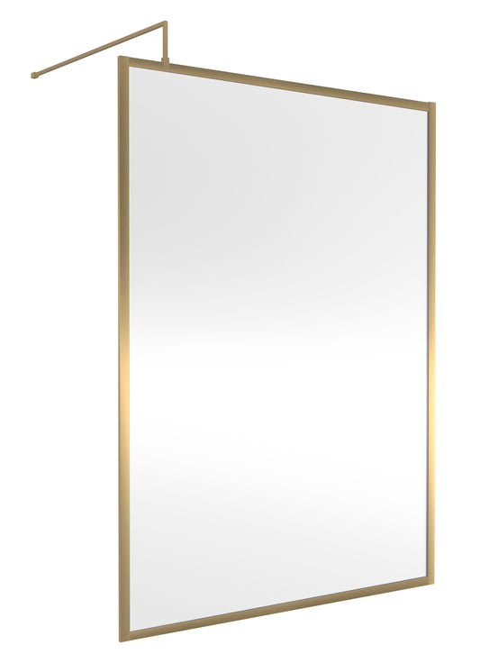 Nuie 1400mm Outer Frame Brushed Brass Wetroom Screen