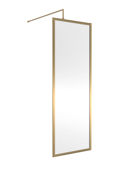 Nuie 700mm Outer Frame Brushed Brass Wetroom Screen