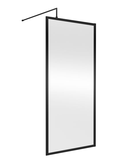 Nuie 900mm Outer Frame Matt Black Wetroom Screen
