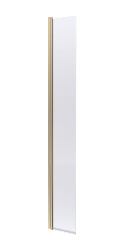 Nuie 322mm Semi-Frameless Brushed Brass Hinged Wetroom Screen