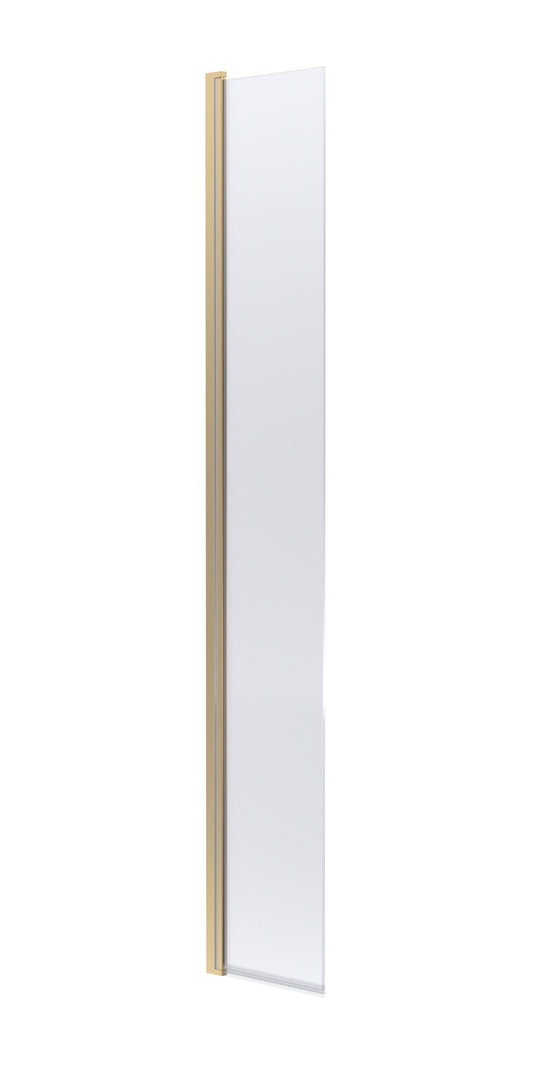 Nuie 322mm Semi-Frameless Brushed Brass Hinged Wetroom Screen
