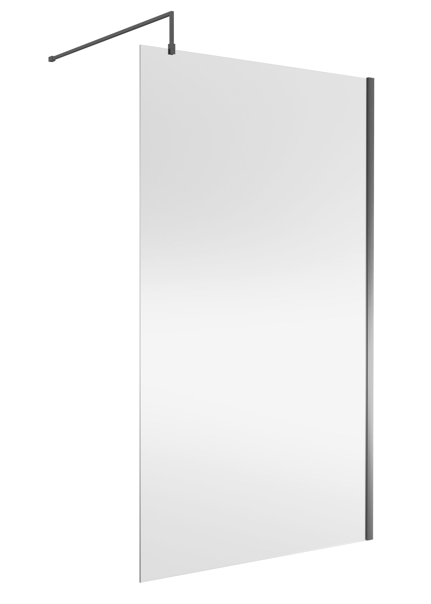 Nuie 1198mm Frameless Brushed Pewter Wetroom Panel