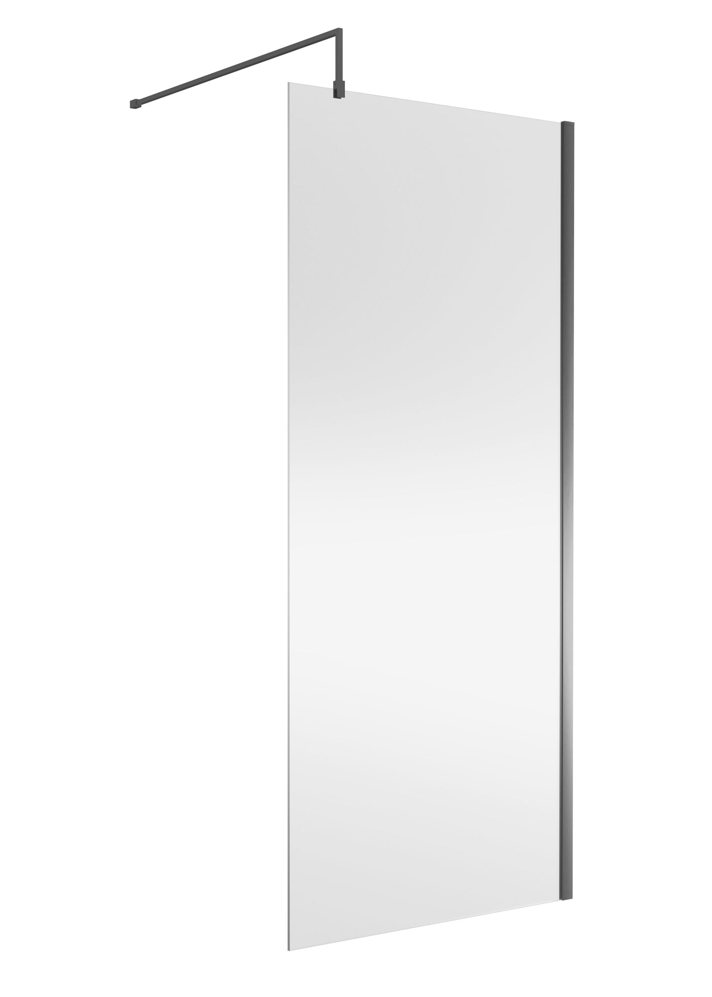 Nuie 898mm Frameless Brushed Pewter Wetroom Panel
