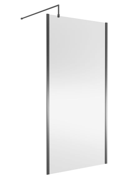 Nuie 998mm Outer Frame Brushed Pewter Wetroom Panel